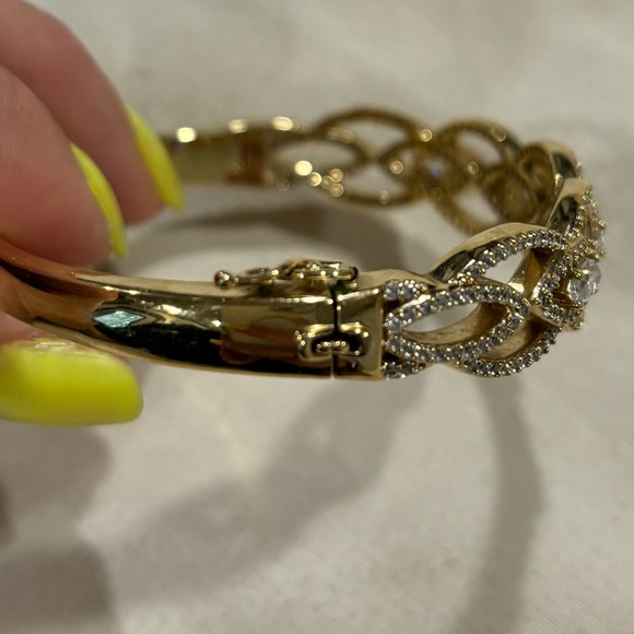 NADRI Hinge Bracelet - Gold with CZ detailing - Picture 4 of 8